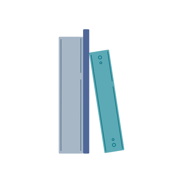 书籍和文件夹堆叠着扁平的卡通教科书图片下载