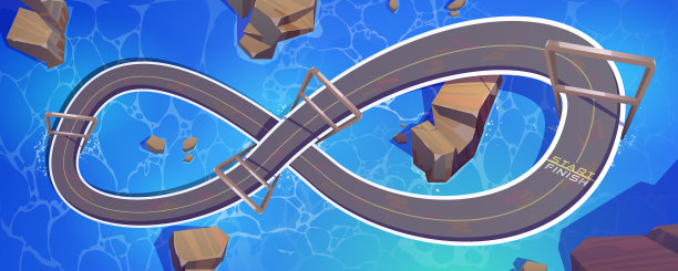 赛道的汽车在海水表面顶视图图片下载