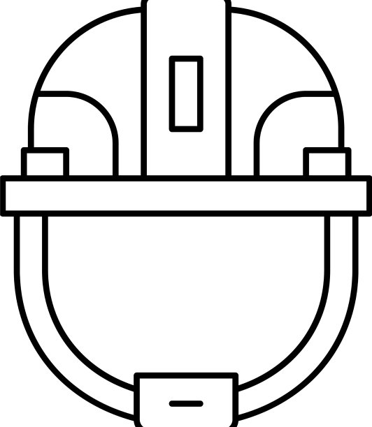 头盔头部保护线图标图片下载