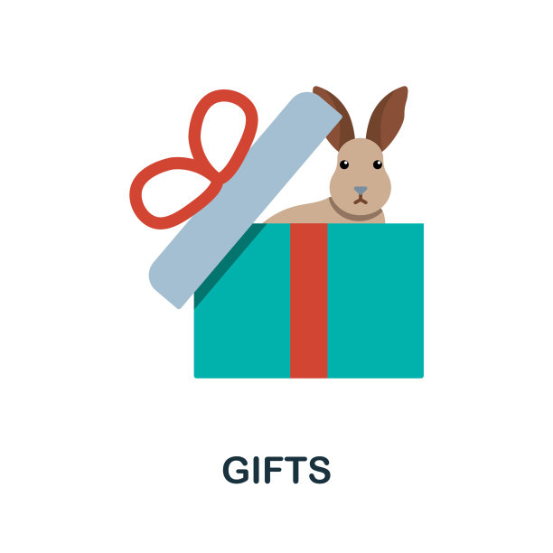 礼物平面图标彩色元素符号图片下载