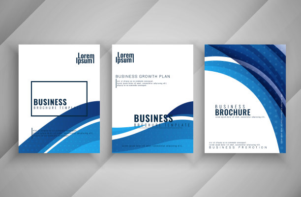 现代波浪设计业务手册模板集图片下载