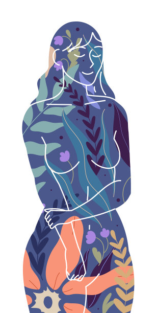 女人的剪影深情的人类的美图片下载