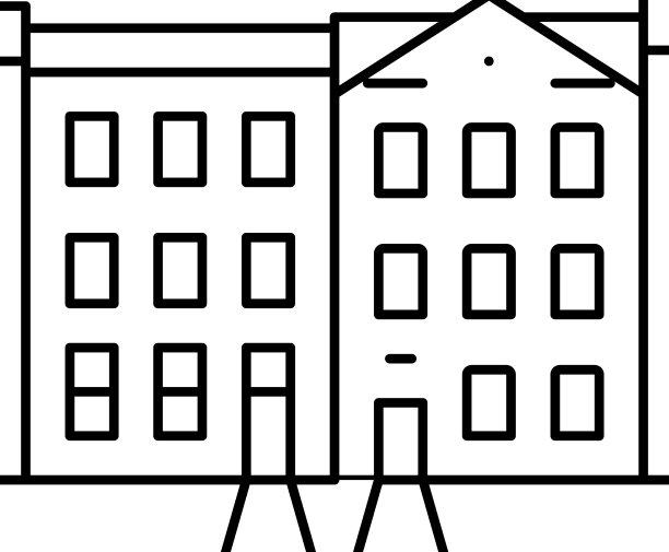 联排别墅线图标图片下载