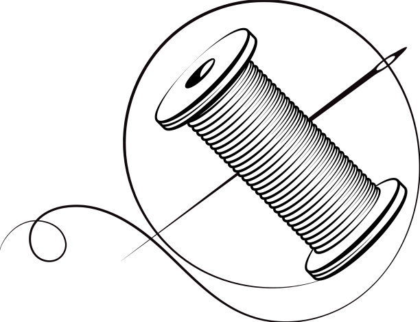 针和线轴的轮廓图片下载