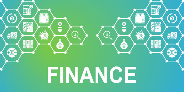 蓝色背景下的银行业务图片下载