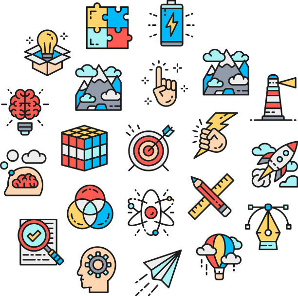 创意图标设置创新创业艺术品图片下载