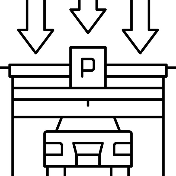 大门关闭停车线图标图片下载