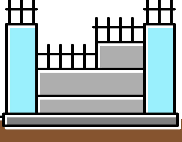 结构配钢筋混凝土彩色图标图片下载