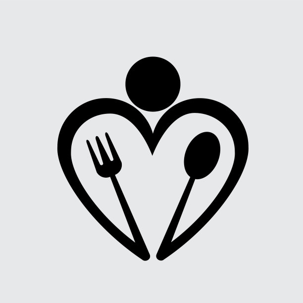 可爱独特的勺子和叉子标志02图片下载