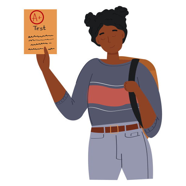 一个拿着考卷的黑人学生图片下载