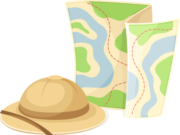 描绘地理和路线的探险地图图片下载