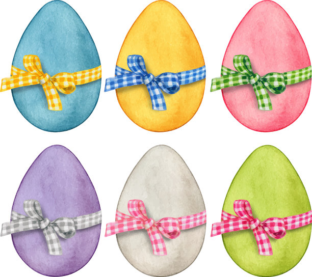 水彩粉彩复活节彩蛋装饰图片下载