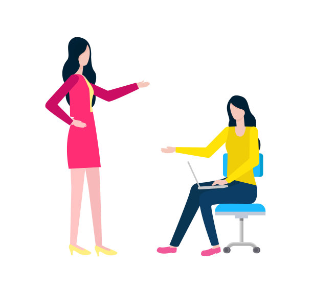 员工使用笔记本电脑与人交流图片下载