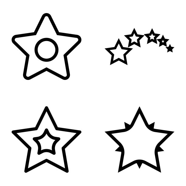 Stars1-2starfall平面图标被隔离在白色上图片下载