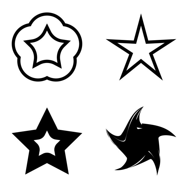 Stars1-2starfall平面图标被隔离在白色上图片下载