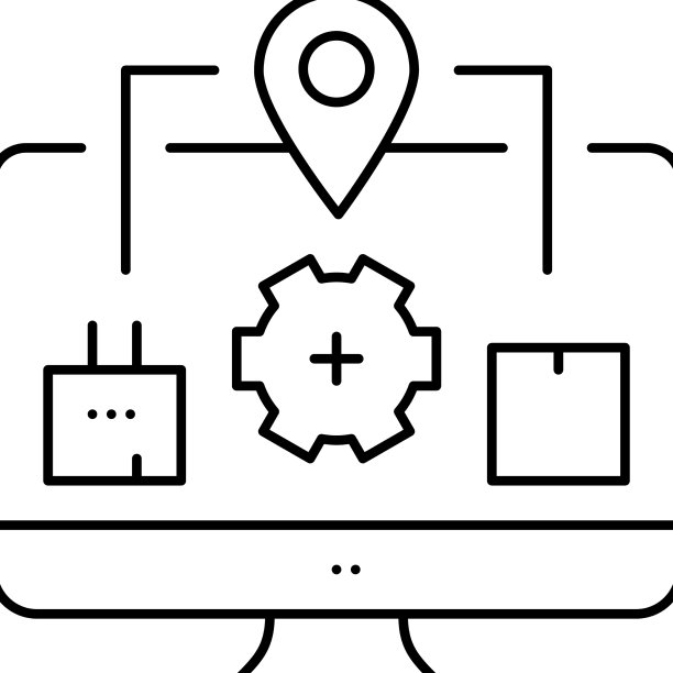 生产到客户物流流程线图标图片下载