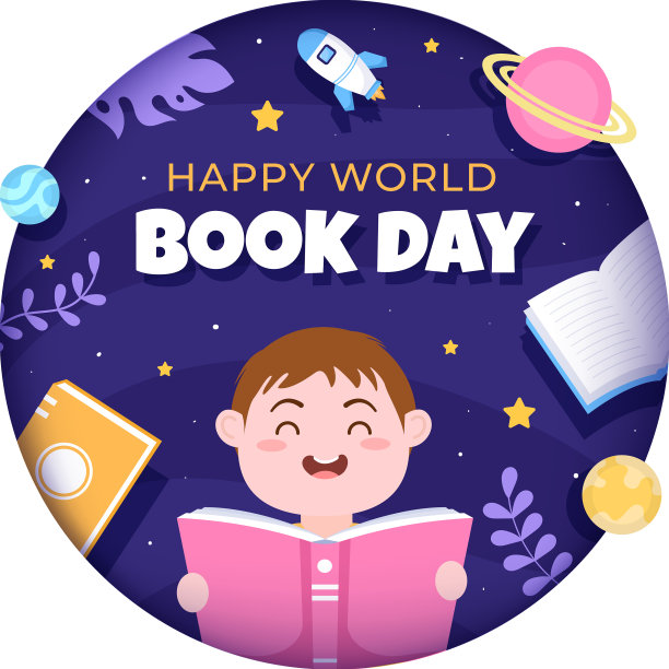 世界图书日平面卡通背景用图片下载