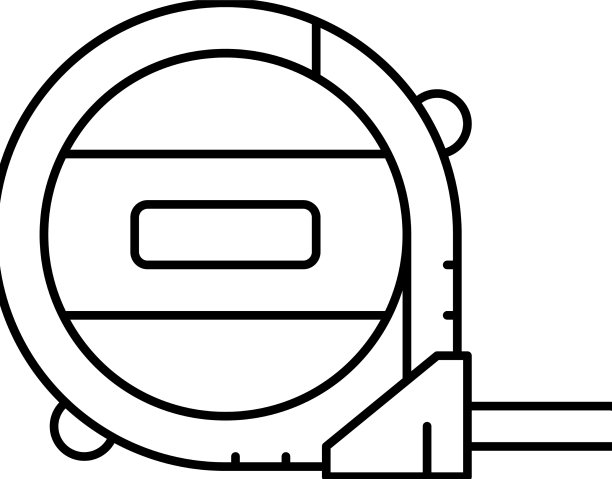 卷尺测量附件线图标图片下载