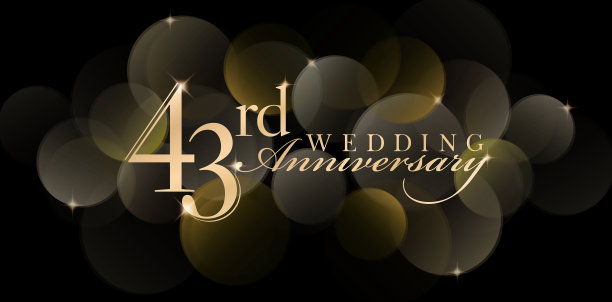 43周年结婚纪念日的数字象征闪闪发光图片下载