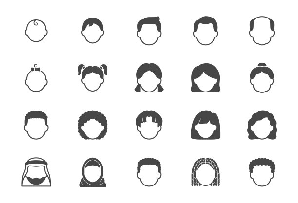 人们化身平面图标图片下载