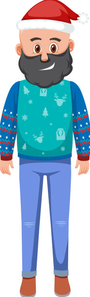 一个穿着白色圣诞服装的男人图片下载