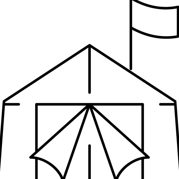 帐篷难民线图标图片下载