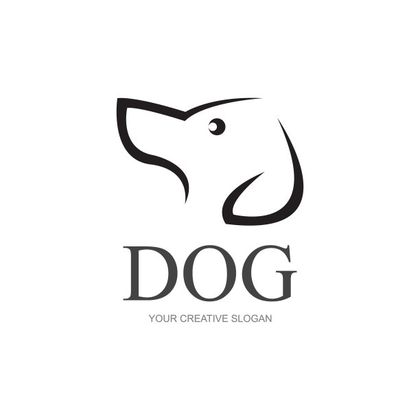 一个狗头标志设计模板图片下载