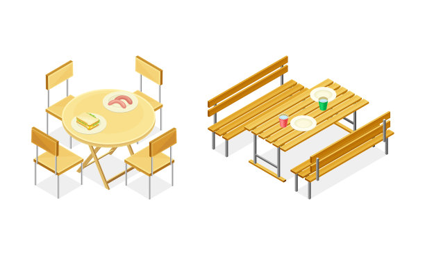 街边酒吧的家具设置了美食广场和咖啡馆图片下载