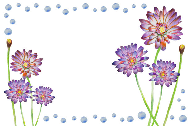 美丽的形象花卡手绘水彩图片下载