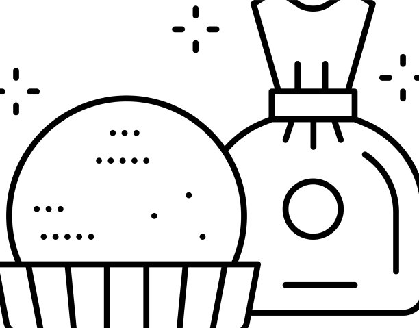 球形巧克力糖果线性图标图片下载