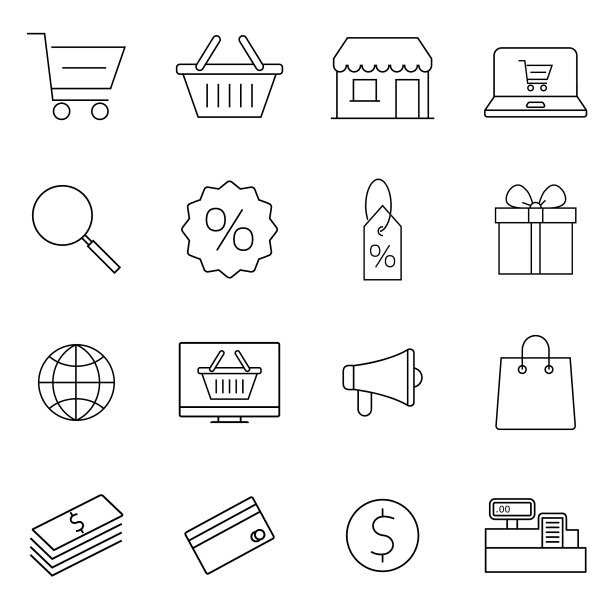 细线条购物logo图片下载