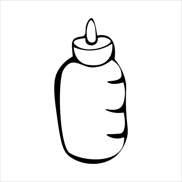 婴儿奶瓶的形象涂鸦风格图片下载