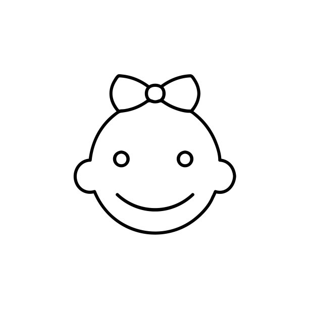 微笑宝宝轮廓图标风格设计网页设计图片下载