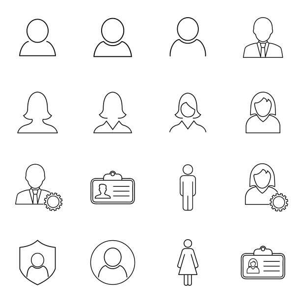 高级套人线条图标简单图片下载