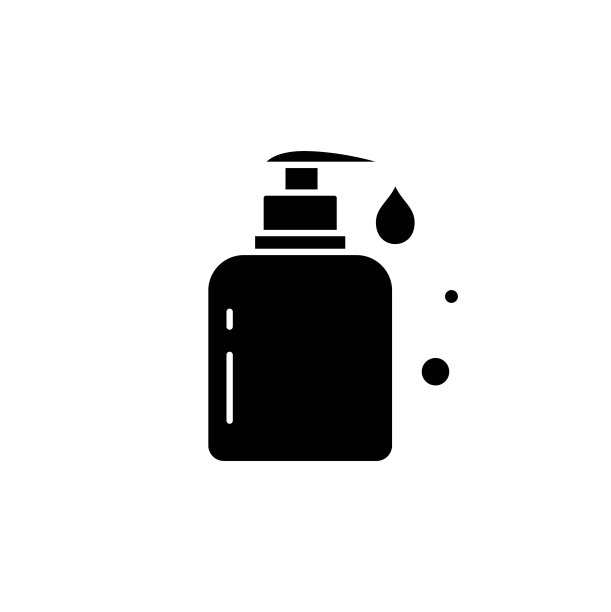 液体肥皂瓶与下降字形图标图片下载