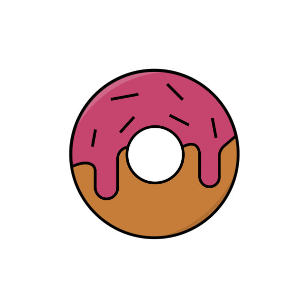 甜甜圈与粉色釉象征标志完美图片下载