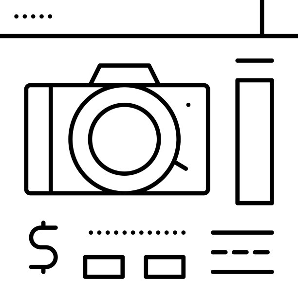 照片相机店系线图标图片下载