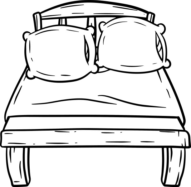 有白色枕头的床图片下载