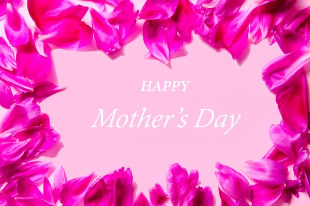 深粉色牡丹花瓣框架图片下载