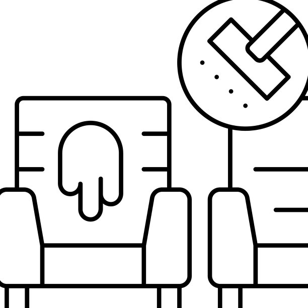 室内装潢清洁线图标图片下载