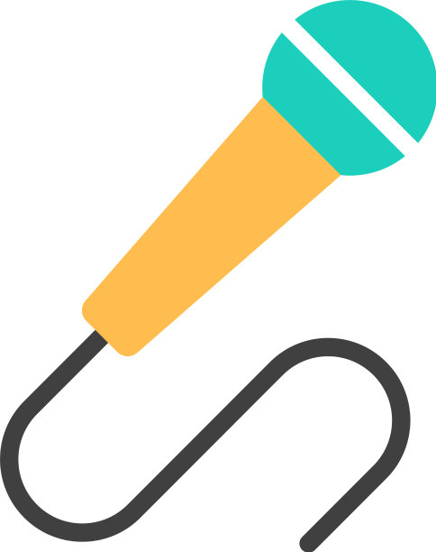 麦克风平线图标孤立在白色上图片下载