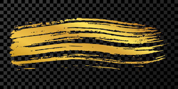 金色的笔触在透明的背景图片下载