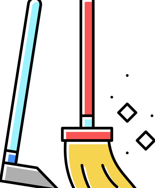 扫帚和铲子颜色图标图片下载