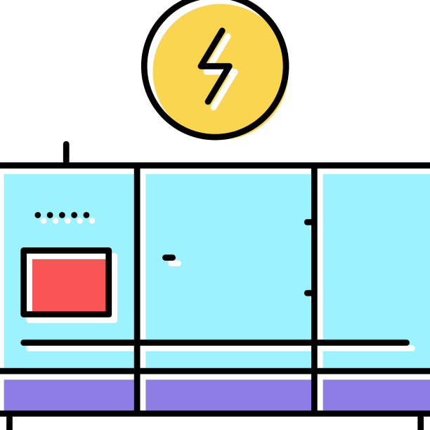 电气设备彩色图标平图片下载