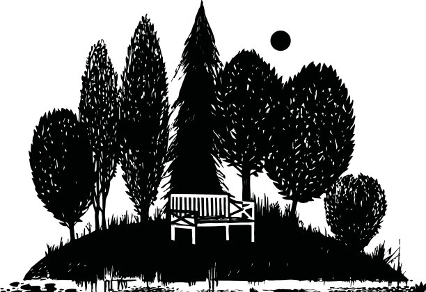 有长凳的荒岛图片下载