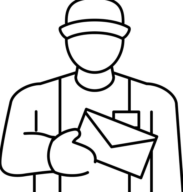 邮差工人路线图标图片下载