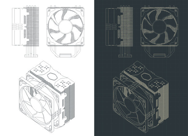 CPU冷却器蓝图图片下载