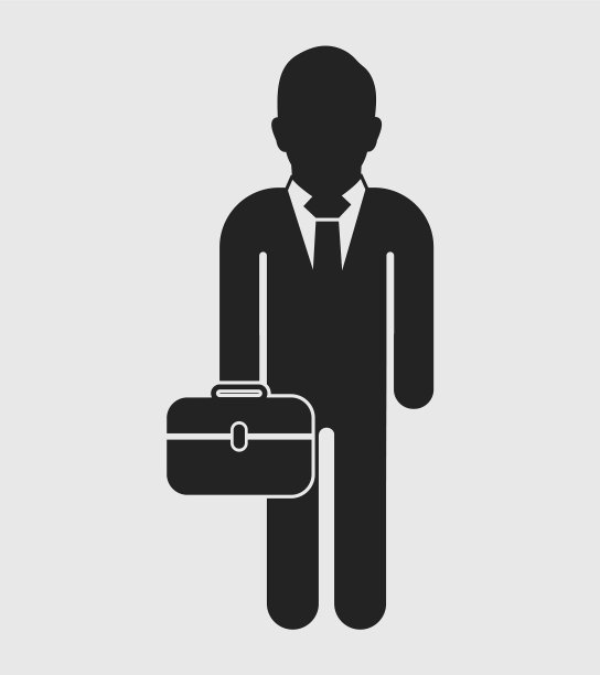 商人图标与公文包在手平图片下载