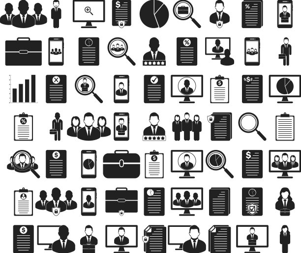 商业和金融图标设置扁平风格eps图片下载