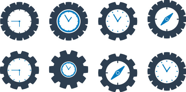 时间图标设置扁平风格eps图片下载